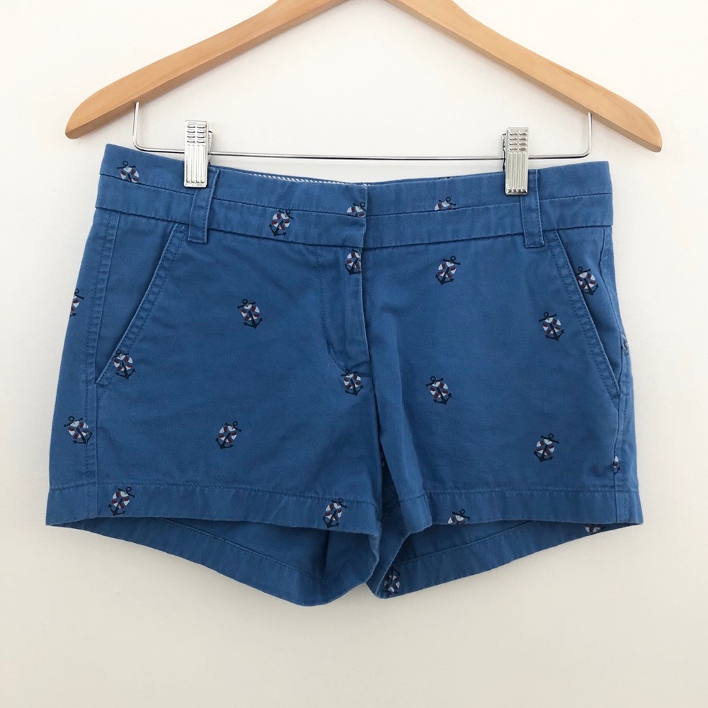 J.Crew Print Chino Shorts Blue Nautical Size 0